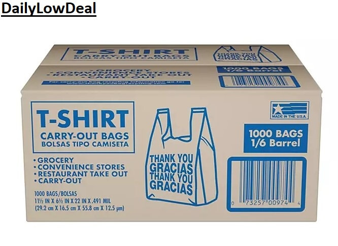 T-Shirt Thank You Plastic Grocery Store Shopping Carry Out Bag 1000ct Recyclable