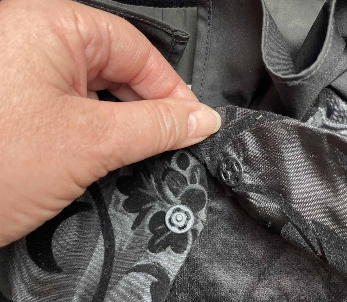 Victorian Choice Velvet Brocade Jacket Womens XXL Black Ruched Laced Ren Faire