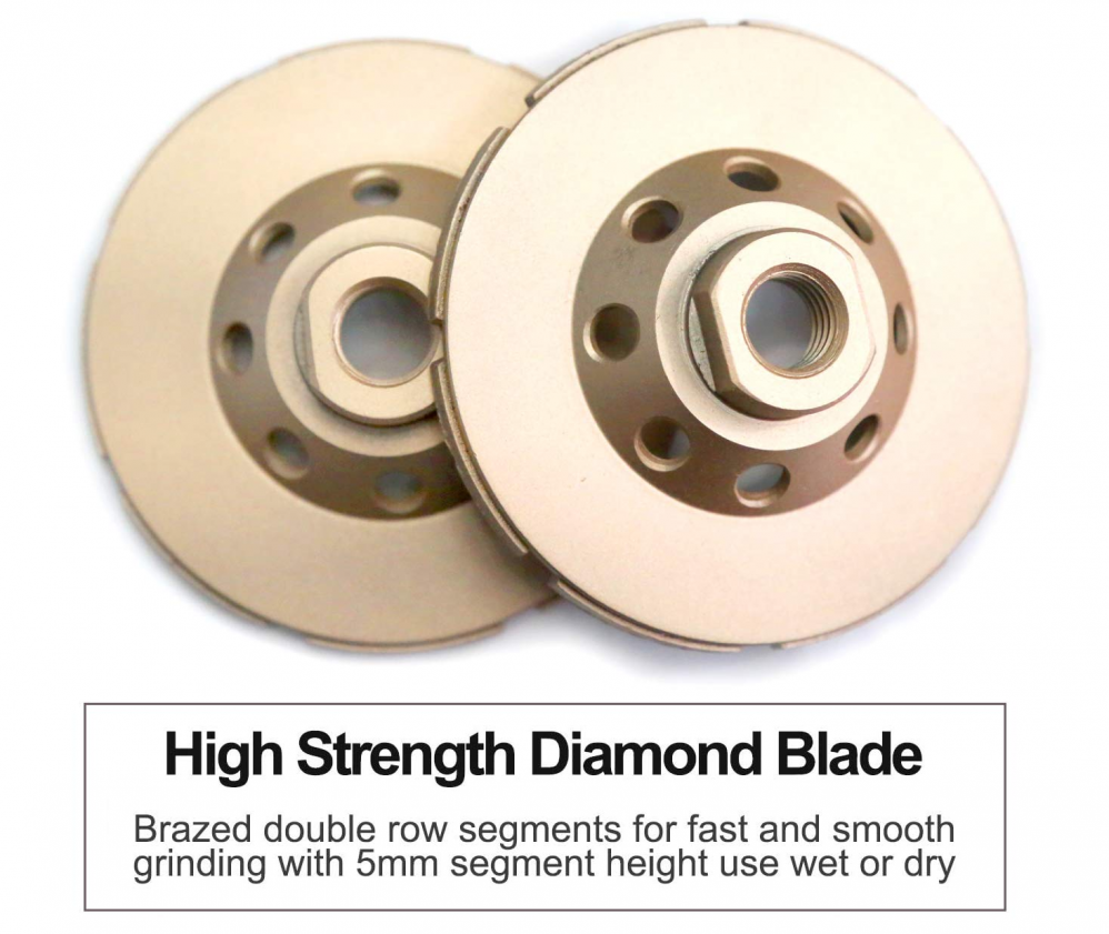 5" Diamond Grinding Cup Wheel Double Row Concrete Angle Grinder 20 segments