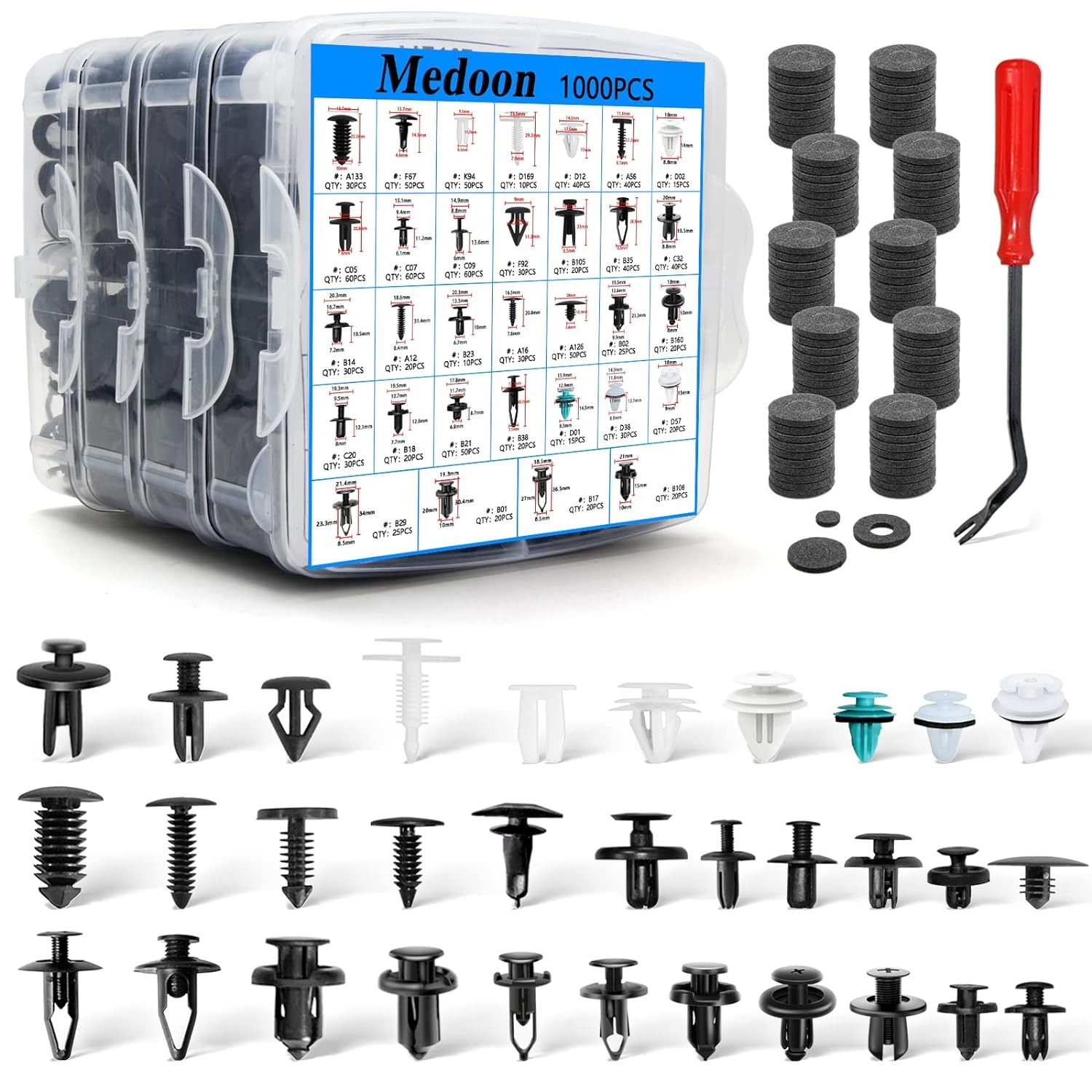 1101/1115/1295PCS Bumper Retainer Clips Car Rivets Fasteners Push Retainer Kit