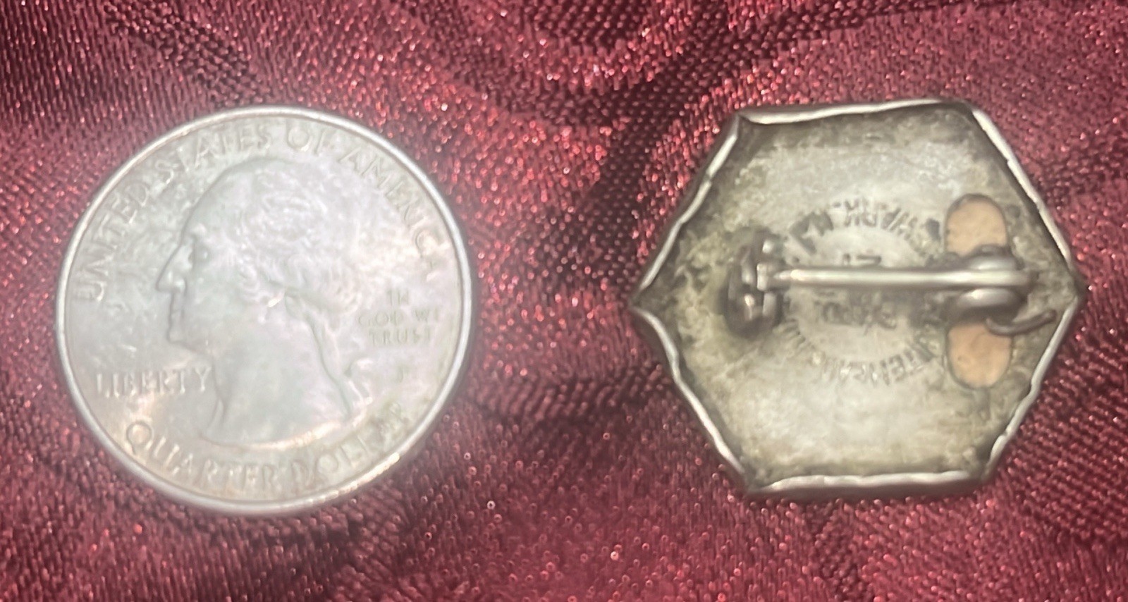 Vintage North American Rayon Employee ID Plant Badge 6102 Pin Elizabethton TN