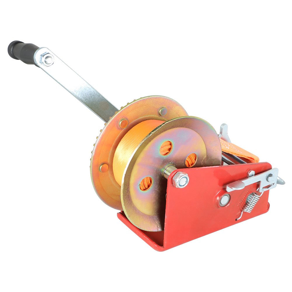 Heavy Duty Hand Winch 3500 LBS Dual Speed Hand Crank Red Strap ATV Trailer Boat