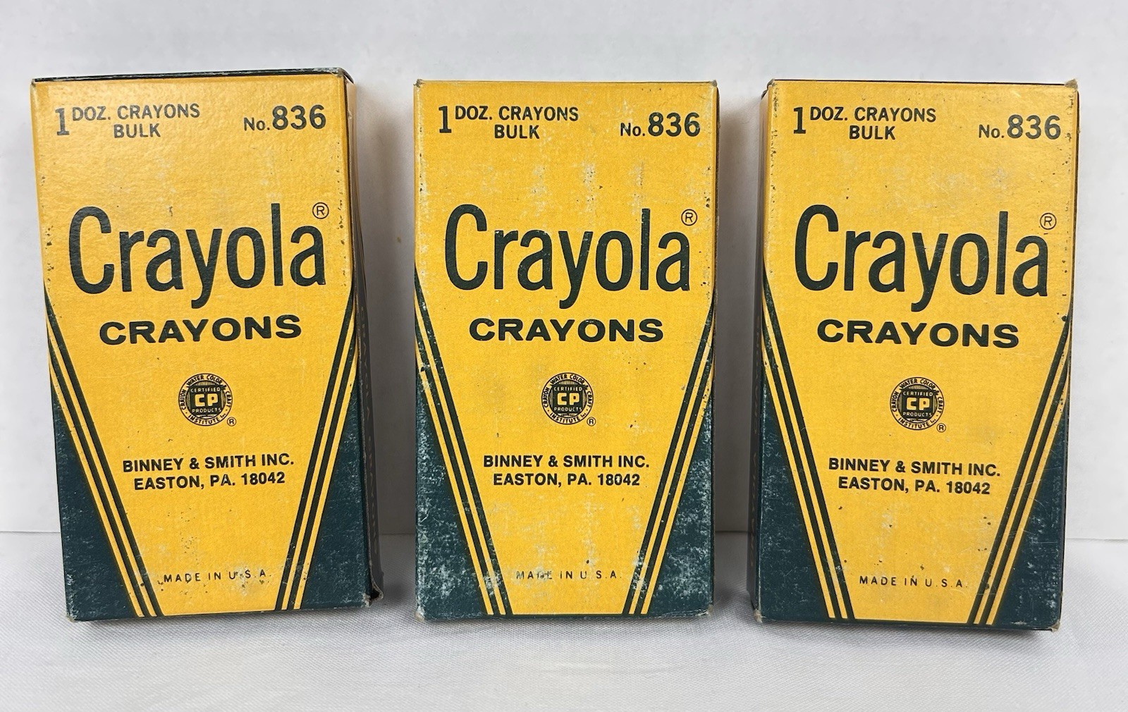 Vintage Binney & Smith Crayola Black Crayons #836 12/Box Lot of 3 New Old Stock