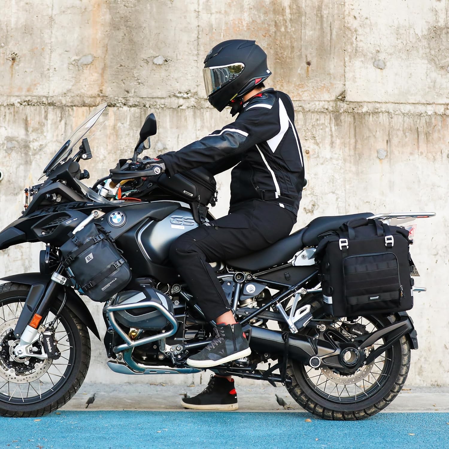 Motorcycle Saddlebags Waterproof 25L Rhinowalk Saddle Bag Quick 25L, Black25L