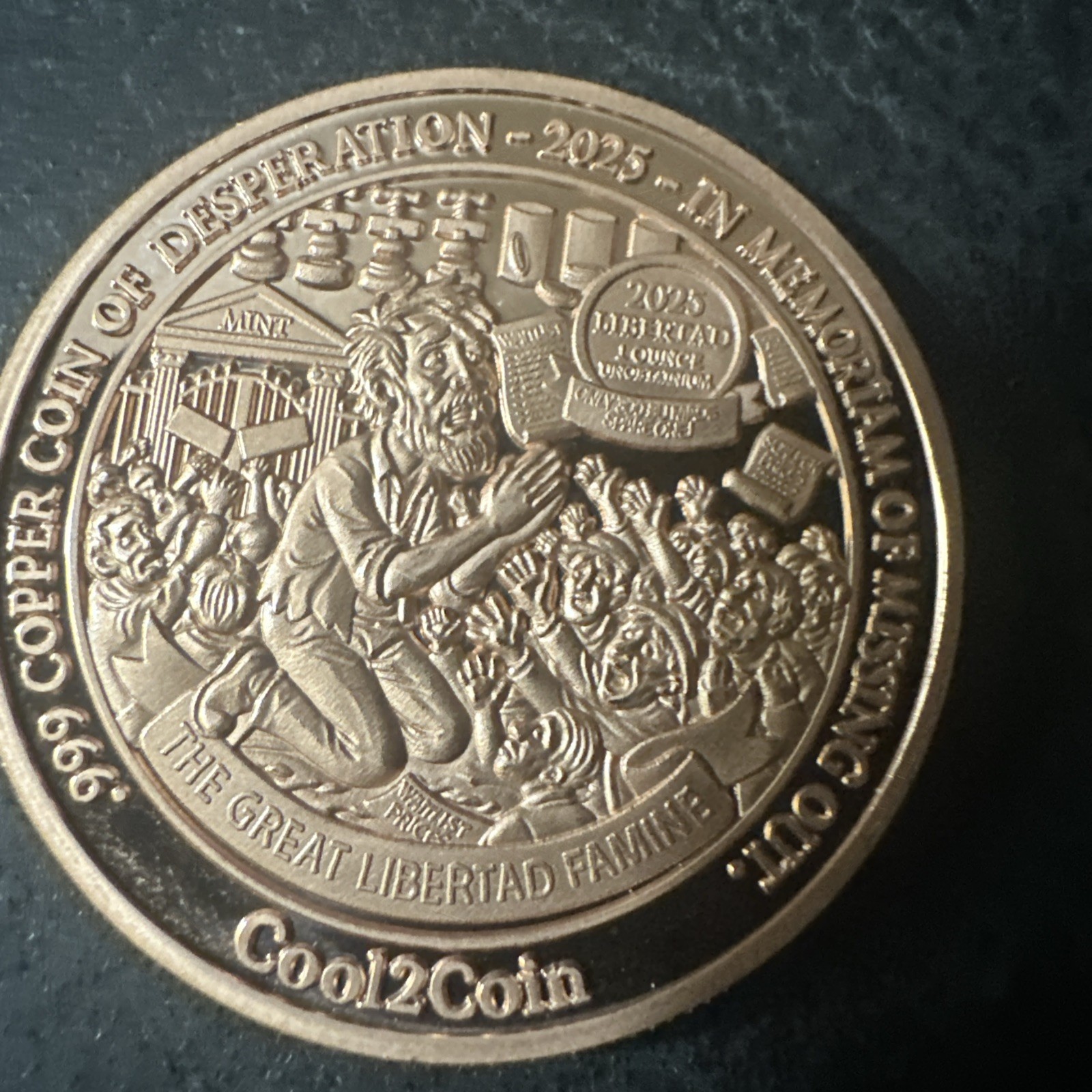 Famine Libertad 1oz copper round