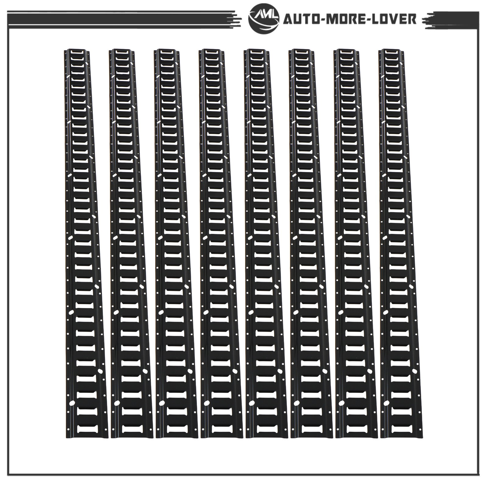 6 Feet Long E Track Tie-Down Rails BLK Finish 8 Pack For Cargo Management System