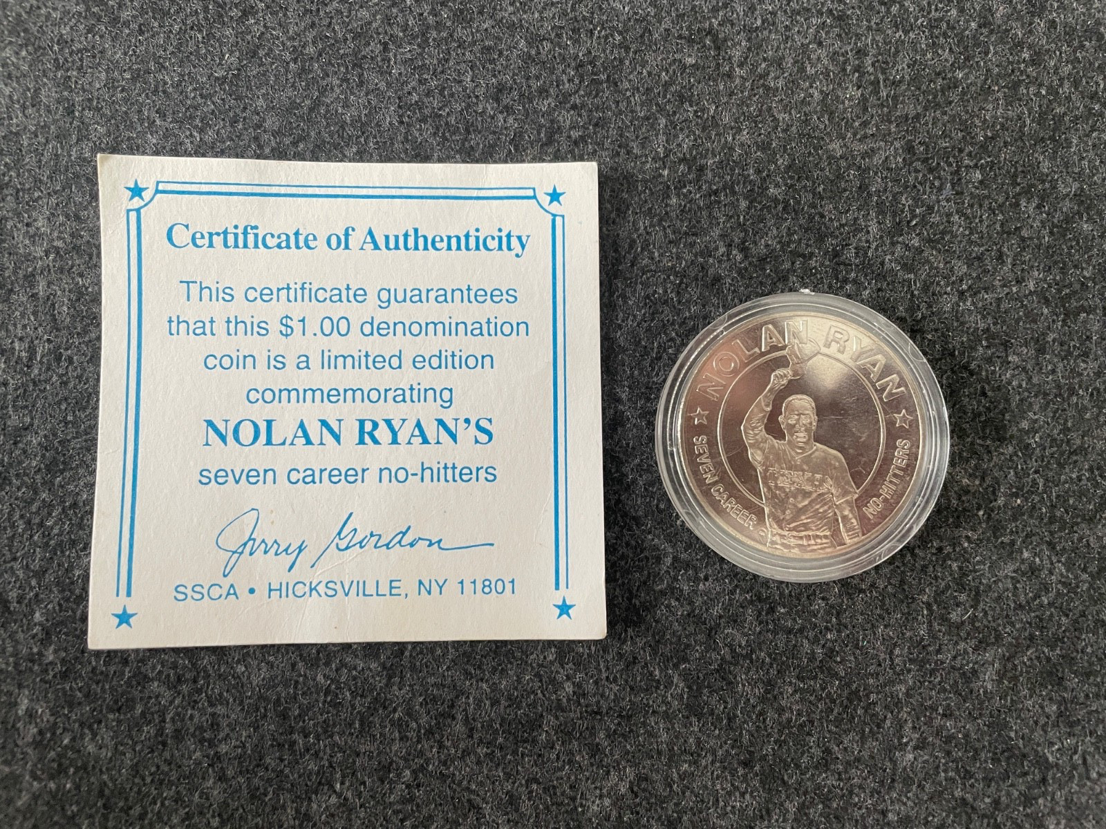 Nolan Ryan - 1 oz Collectible Coin - Republic of Liberia - Includes Case + Cert