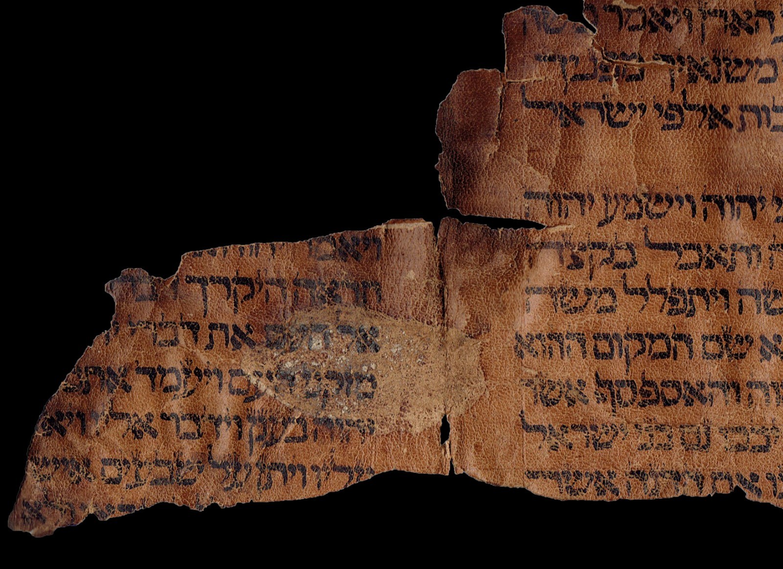 Rare 15thC Spanish Torah Fragment - Pre-Expulsion Deer Parchment - Inverted Nun