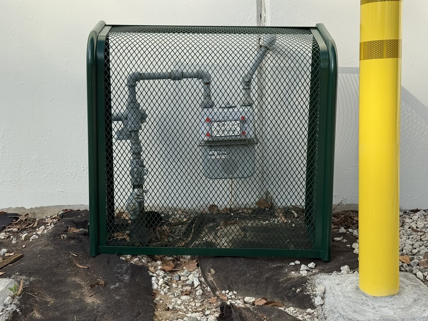 Wall-Mounted Backflow Security Cage – Backflow Enclosure (Green) - Sandbaggy