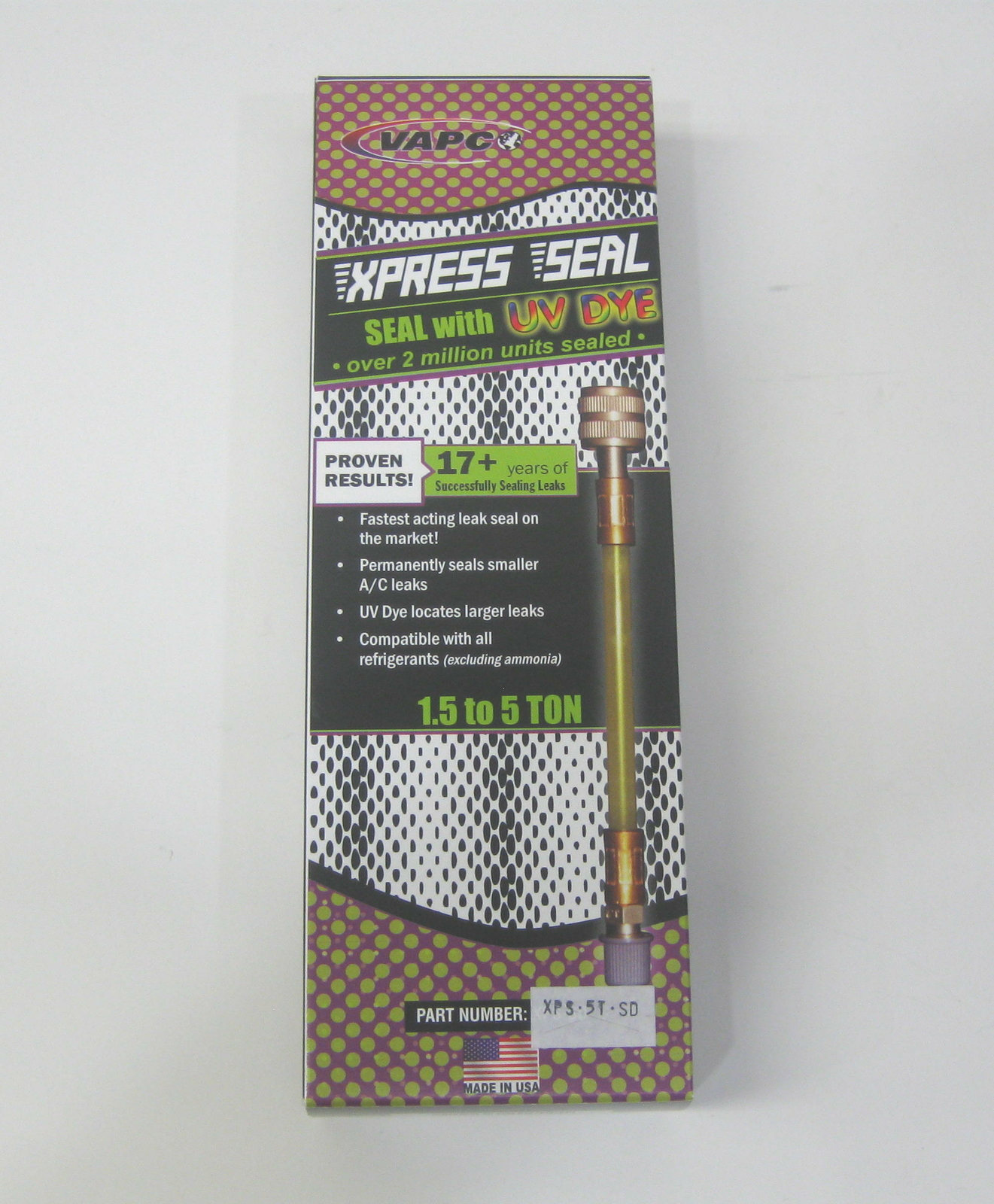 Vapco HVAC XPress Refrigerant Sealant w/ UV Dye 1.5 to 5 Ton XPS-5T-SD