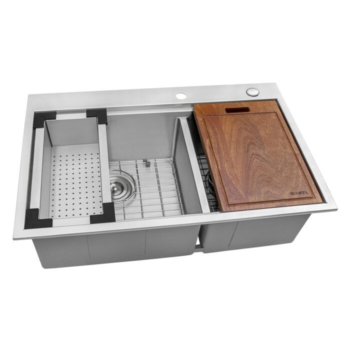 Ruvati 33 x 22 inch Workstation Topmount 16 Gauge Kitchen Sink - RVH8035