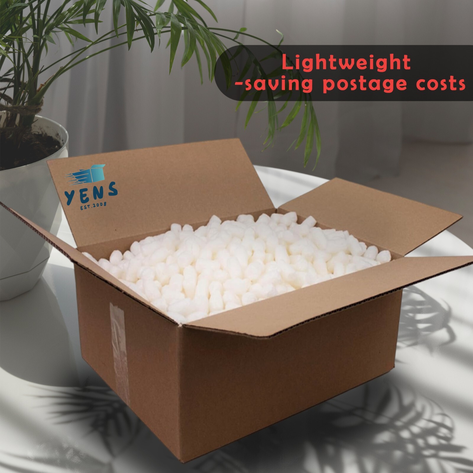 Yens Biodegradable Packing Peanuts for Moving, Packaging-60gallon 8 cu ft