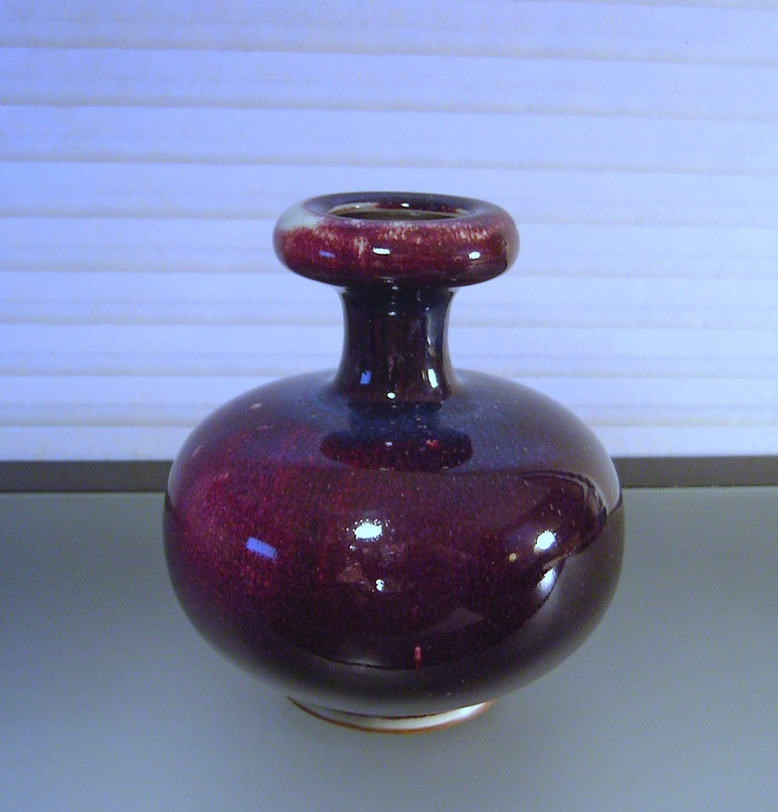 Chinese Flambé Glazed Vase Oxblood Purple