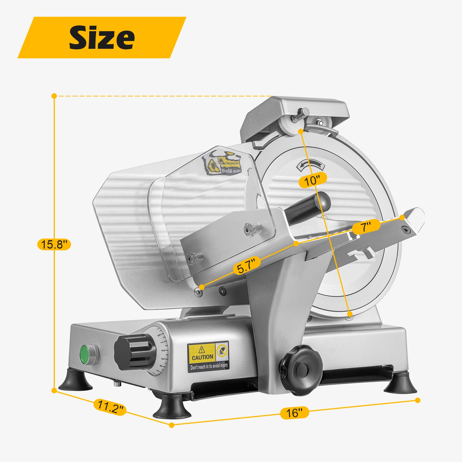 TECSPACE 10 inch Commercial Meat Slicer, 180 W Electric Meat Slicer Machine