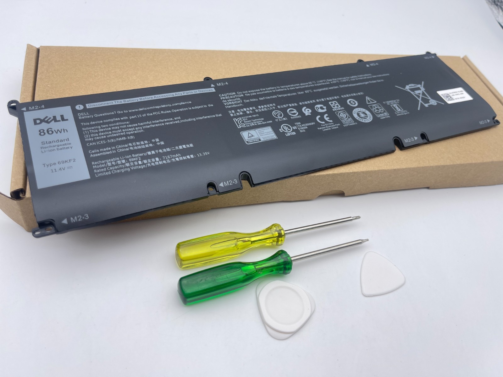 86WH Genuine 69KF2 70N2F Battery For Dell  Inspiron 16 Plus 7610 XPS 15 9500 NEW