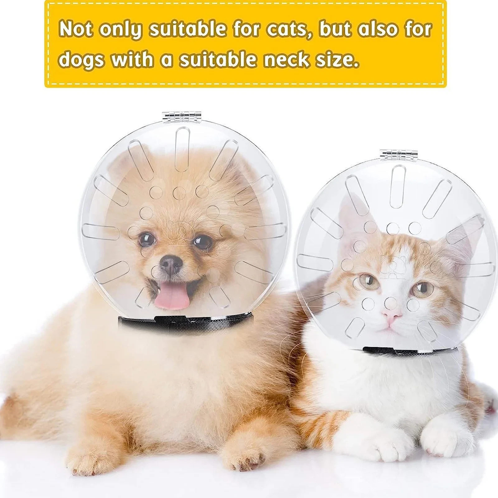 🔥Cat Muzzle for Grooming Adjustable Hood Transparent Cat Helmet AntiBite Muzzle