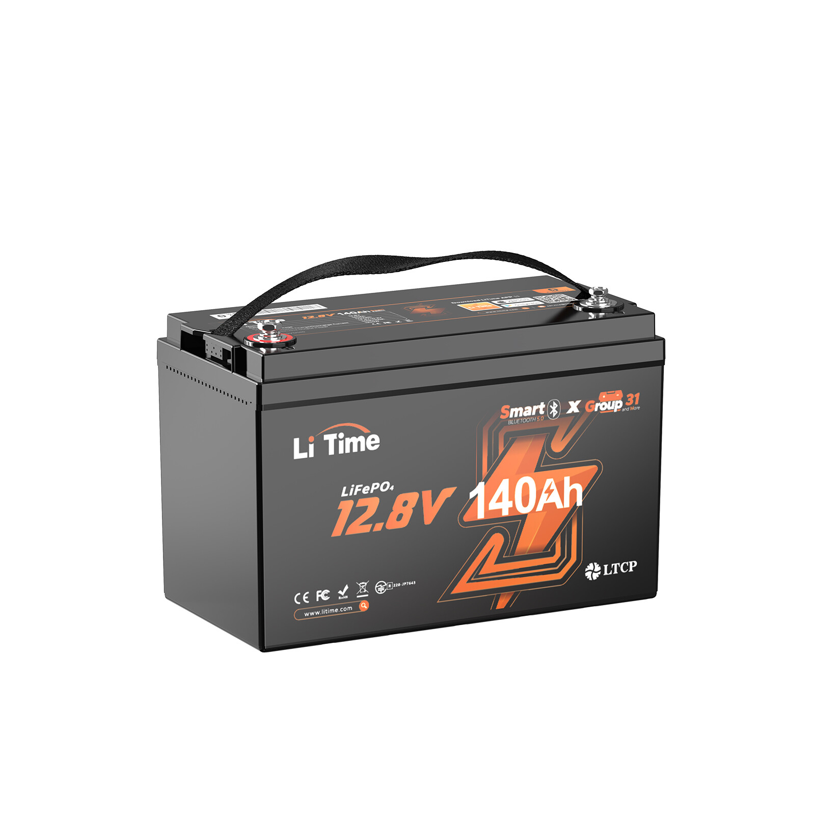 LiTime 12V 140Ah Bluetooth Group31 LiFePO4 Lithium Battery 1920W For RV Marine