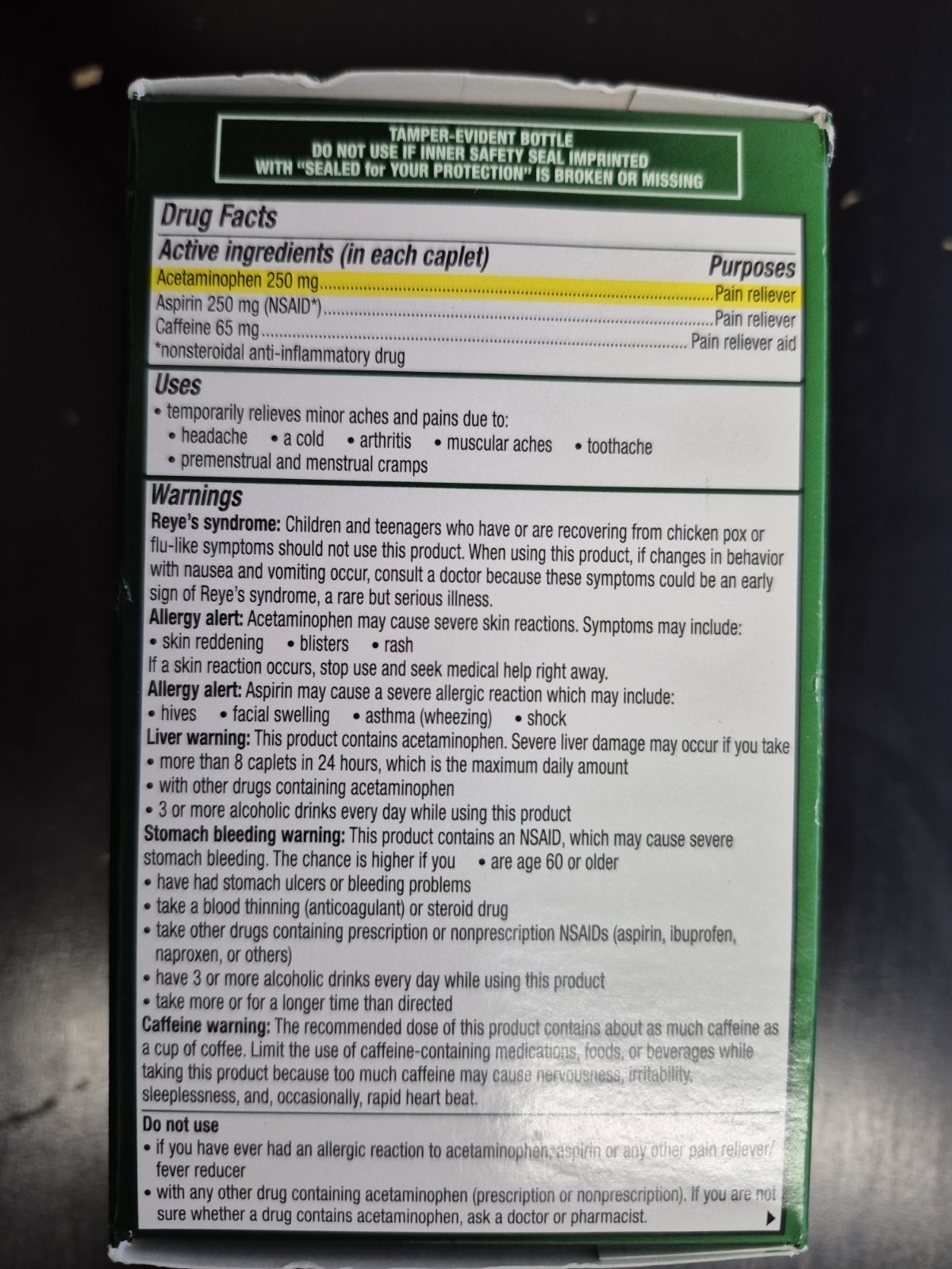 Excedrin Extra Strength Pain Reliever 200 Caplets New In Box 01/2028+