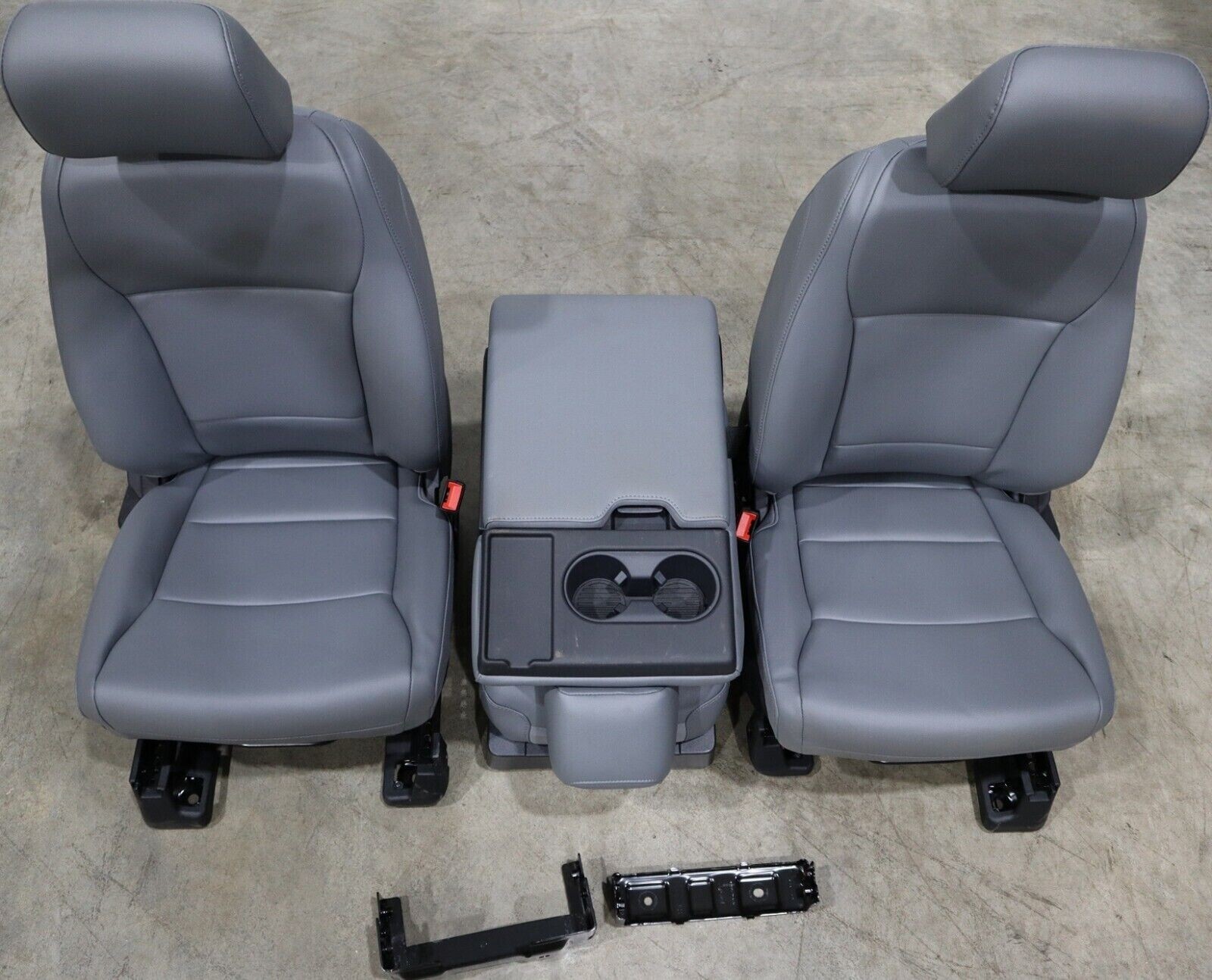 FORD F250 F350 SUPER DUTY FRONT VINYL GRAY BUCKET SEATS NEW GREY SET KIT OEM