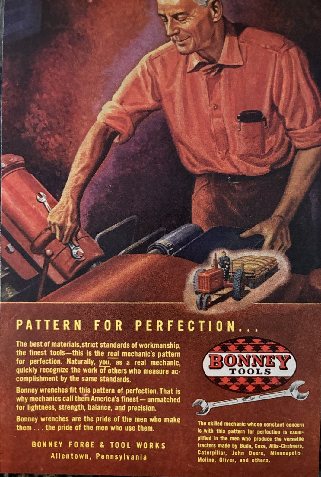 Bonney Tools Pattern For Protection Allentown Pa Forge Vintage Print Ad 1950s