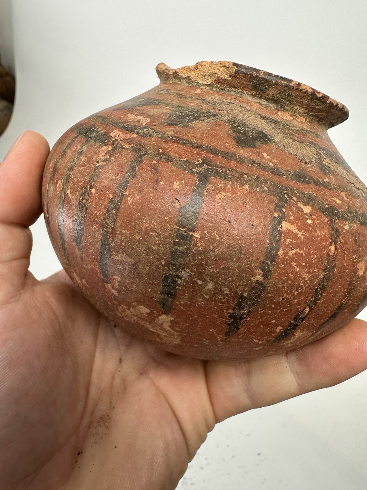 Pre Columbian Mayan? Painted Pottery Earthenware Bowl Jar Genuine 500BC-1200AD