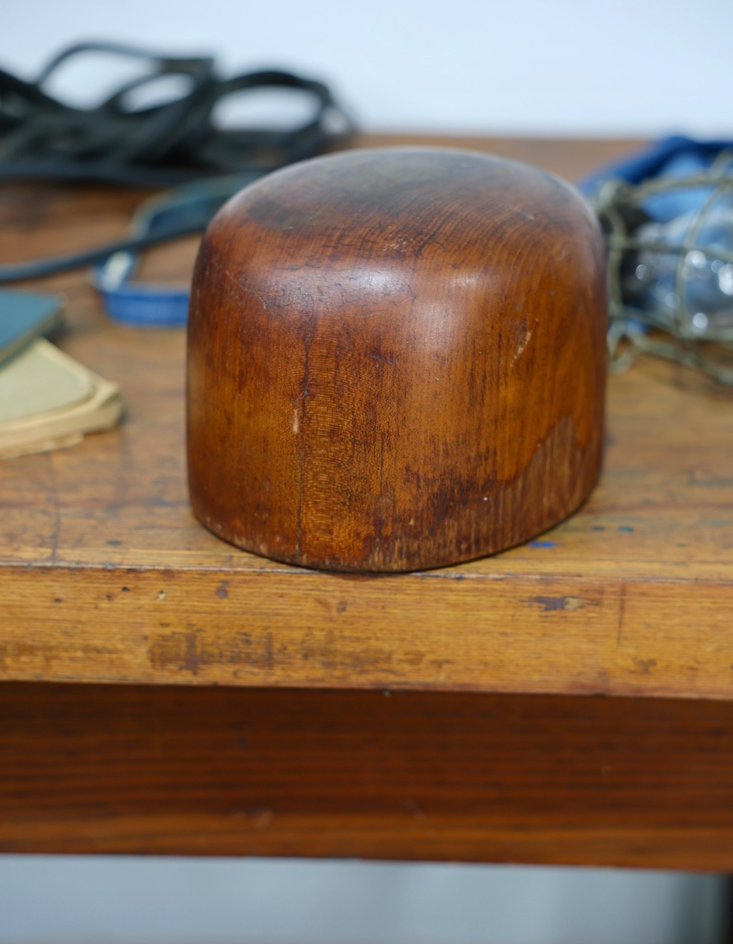 Vintage Stetson Playboy Fedora Millinery Wood Hat Block Mold Form Antique