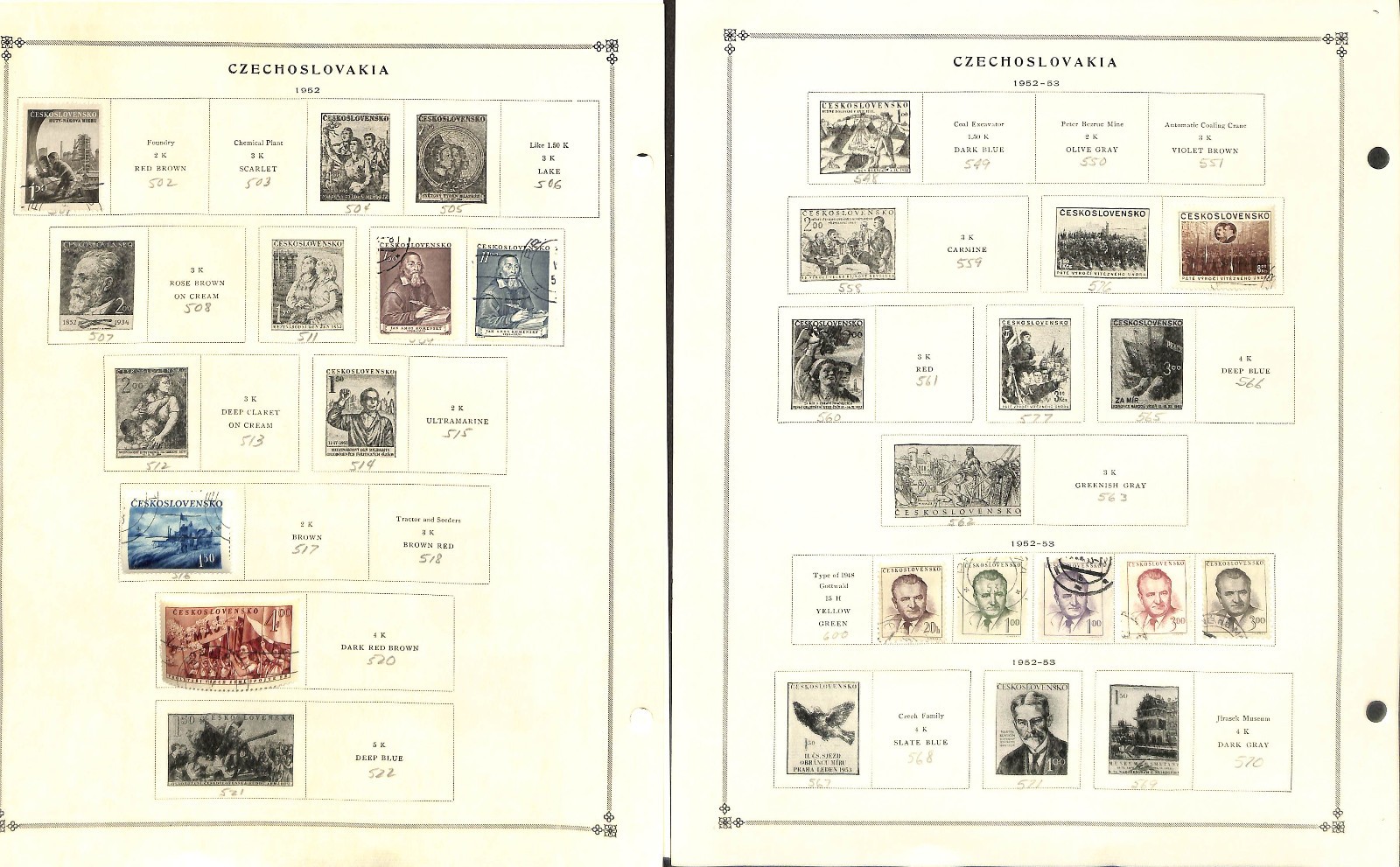 Czechoslovakia Stamp Collection on 40 Scott International Pages, 1918-1968 (BG)