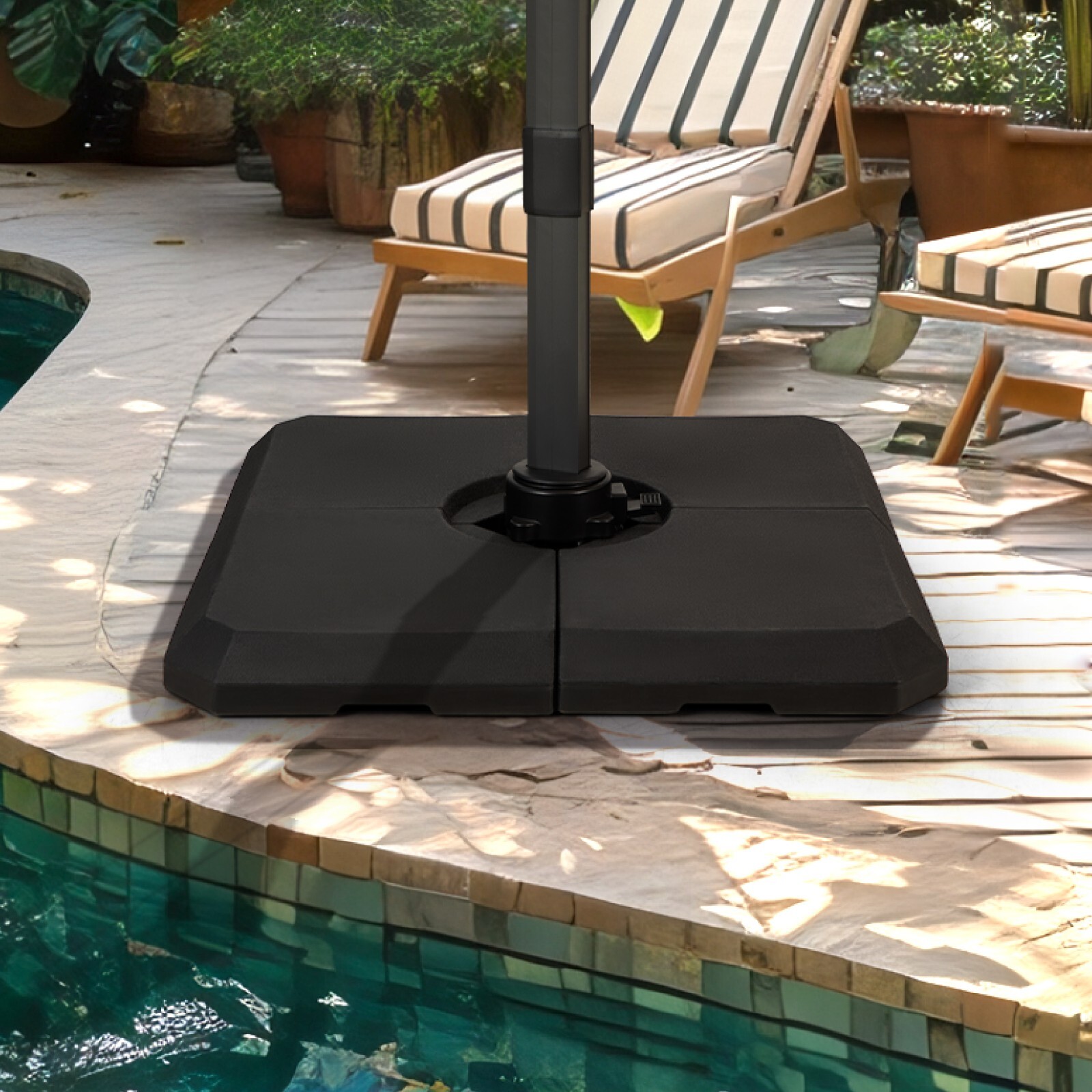 317 lbs Cantilever Offset Patio Umbrella Base Weight, Heavy Duty Square Outdoor