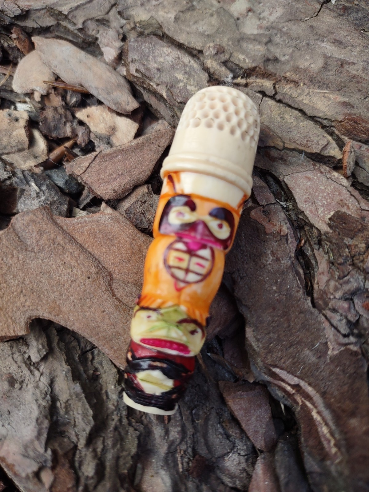 Totem Pole Northwest Coast Salish Antique Native American Carving Sew Kit 1920