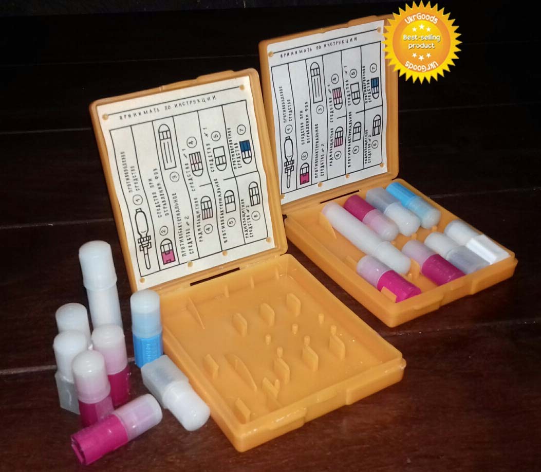 2 sets Soviet USSR army first aid medicine kit storage box NBC protection NEW