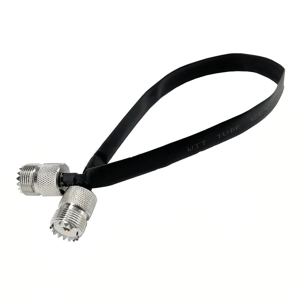 Window/Door Pass Through Flat RF Coaxial Cable SO239 UHF Female 12-Inch 50 Ohms