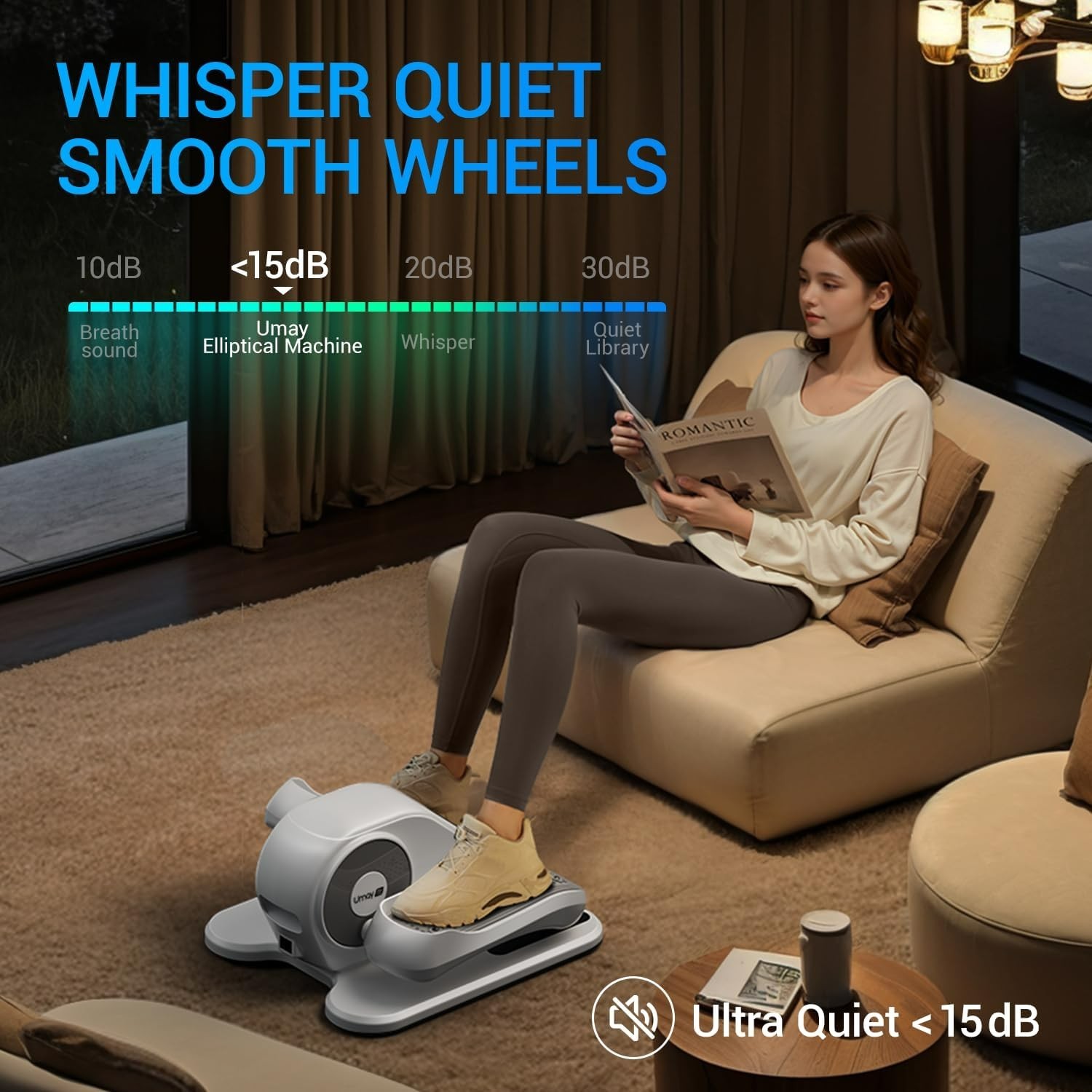 Ellipse Leg Exerciser for Seniors, Quiet & Portable Electric Seated Eclipse E