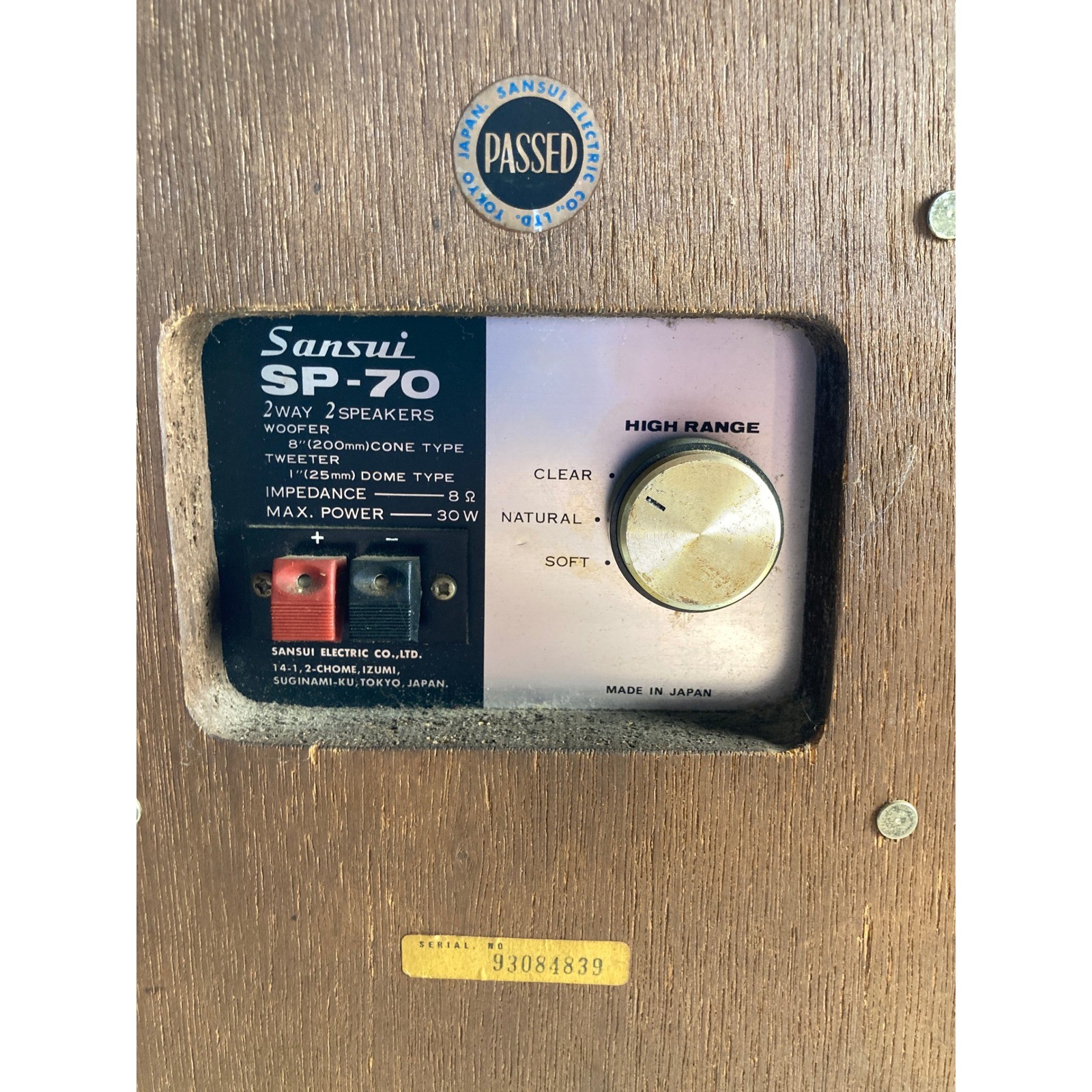 Vintage SanSui SP-70 wood Speakers Pair Bookshelf Stereo Speakers UNTESTED READ