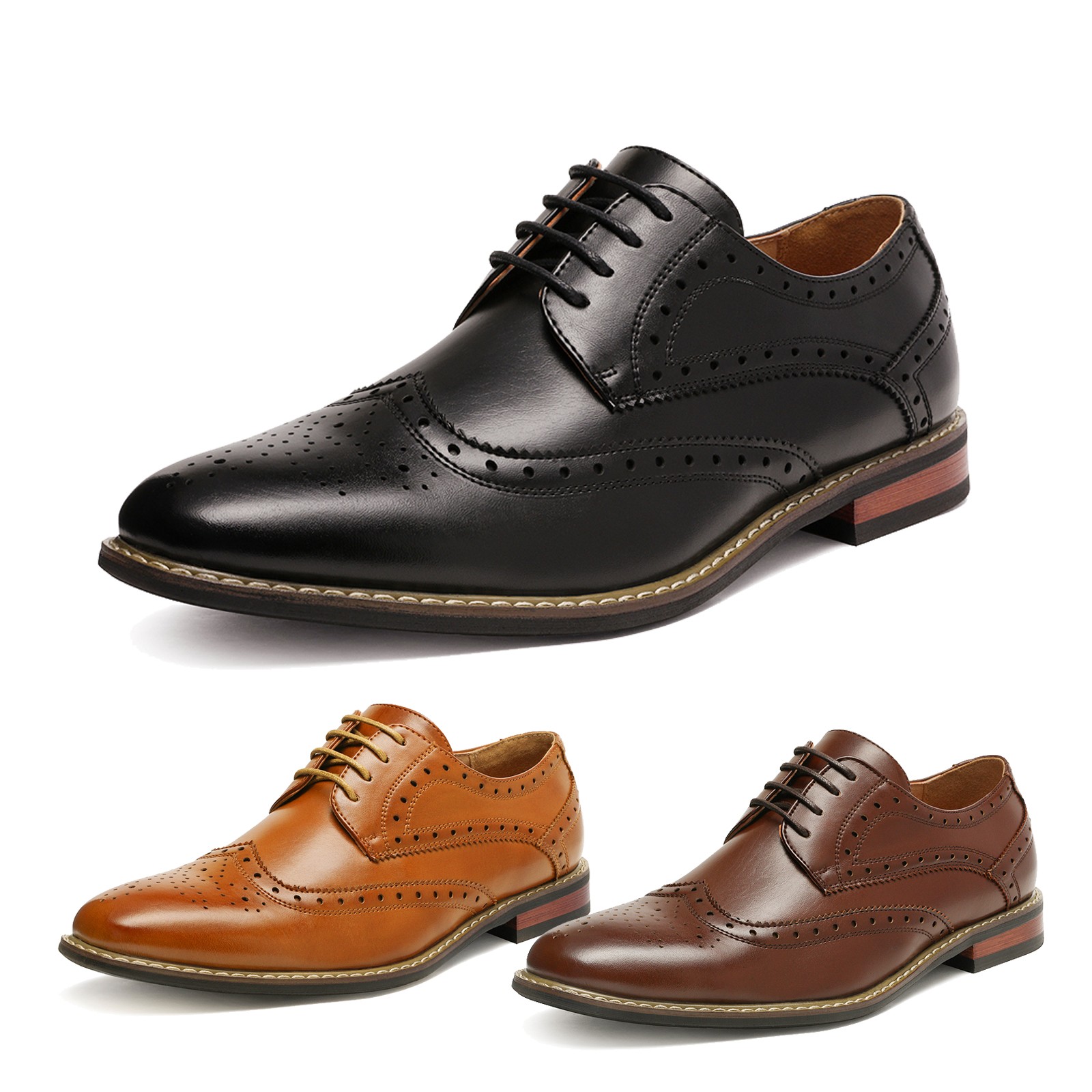 Bruno Marc Italy Prince Men's Classic Modern Oxford Wingtip Lace Dress Shoes