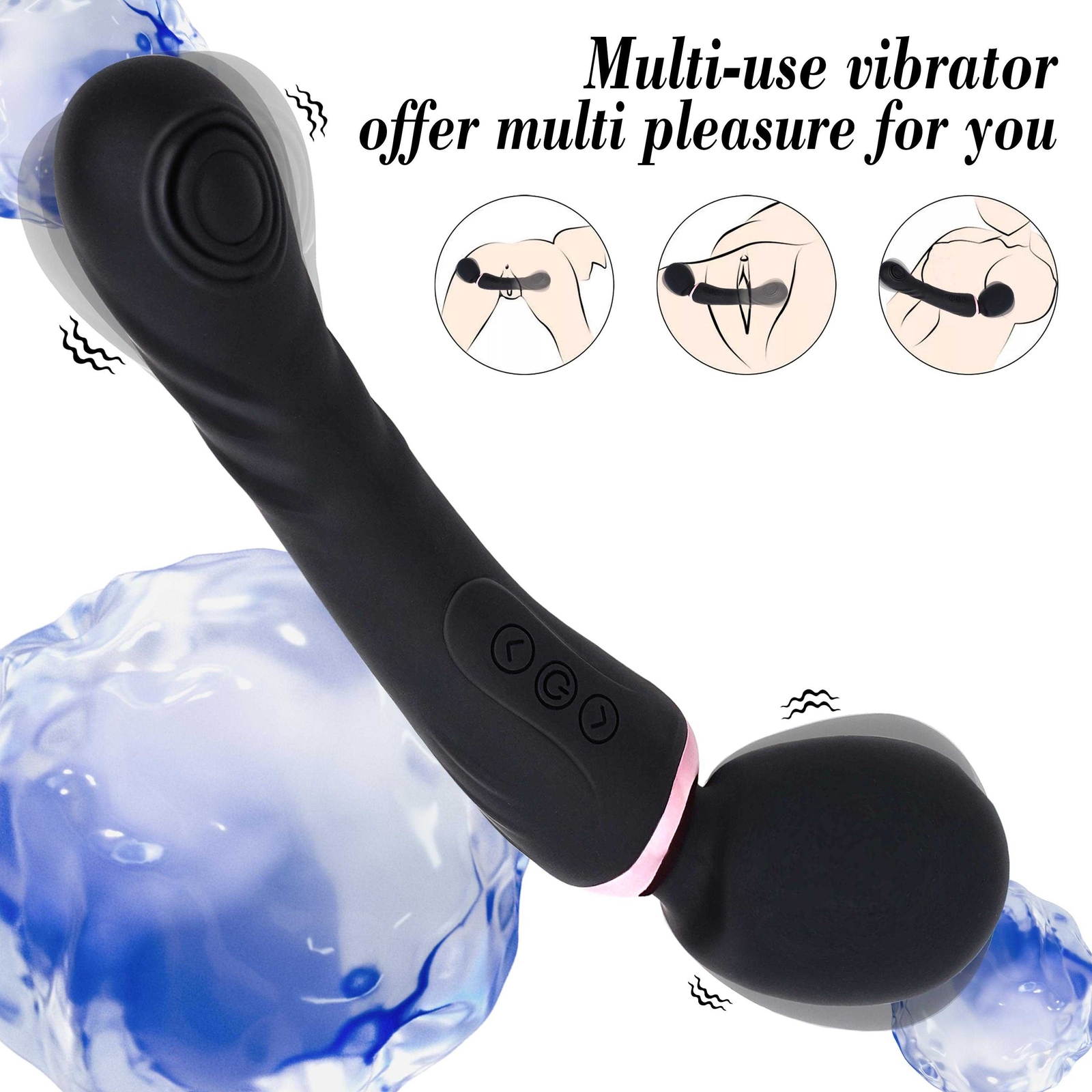 Dual Vibrator Dildo G-Spot Massage Wand Real Clit Stimulator Sex Toys for Women