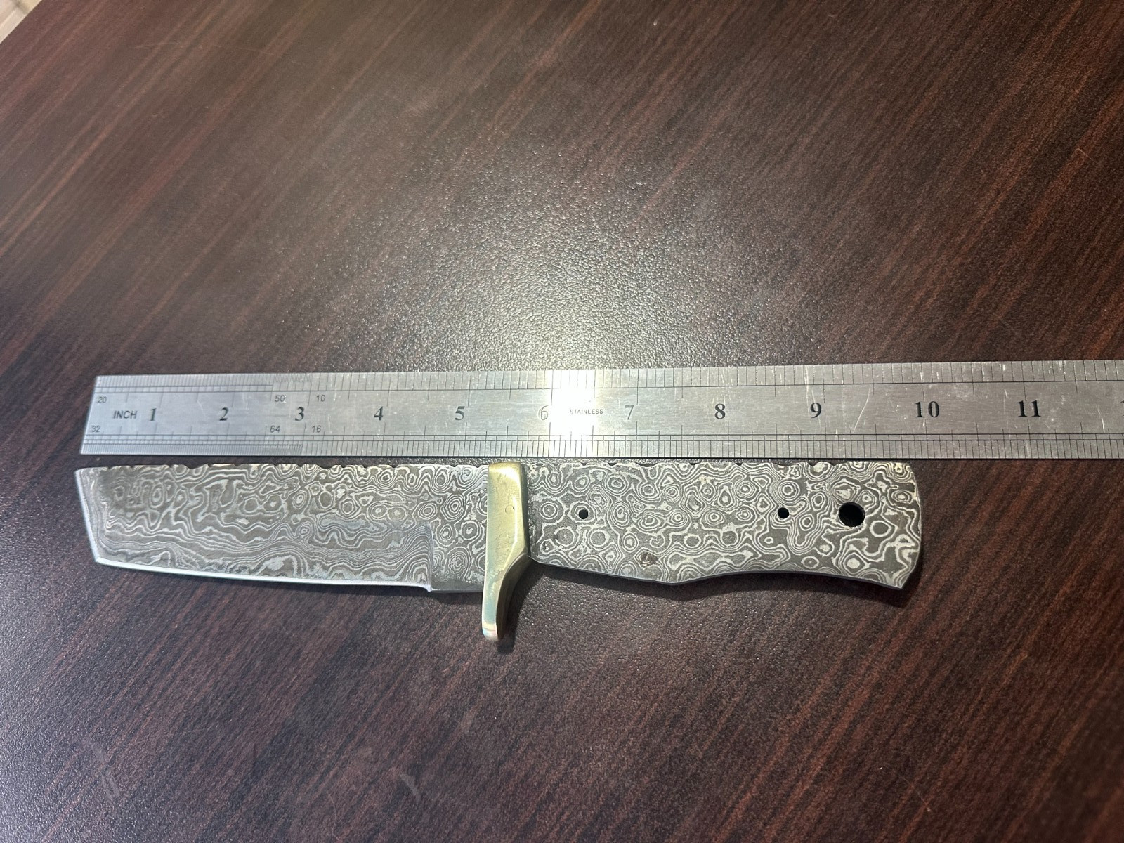 10"HAND FORGED DAMASCUS STEEL TANTO HUNTING BLANK BLADE KNIFE FULL TANG 1323