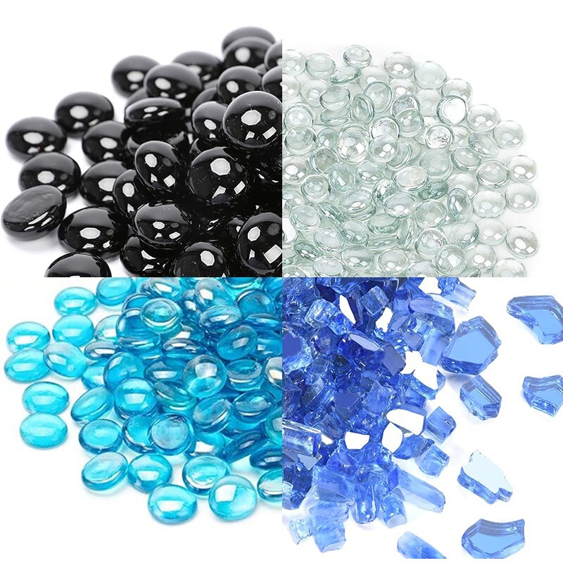 8/10/15 pounds of glass beads, suitable for beautifying fire pits and fireplaces
