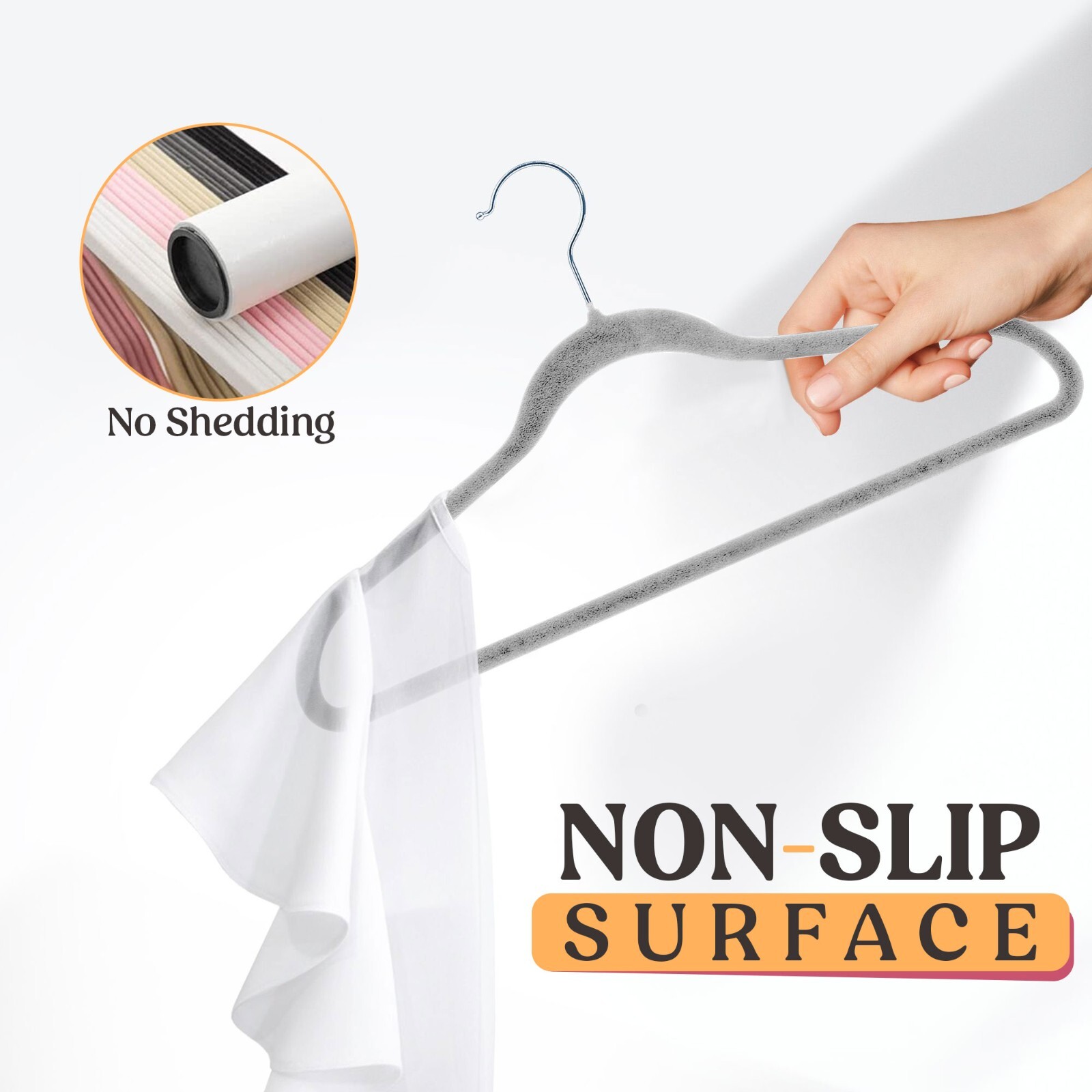 30/50 Pack Velvet Cloth Hangers Premium Lightweight Space Sever Non Slip Hanger