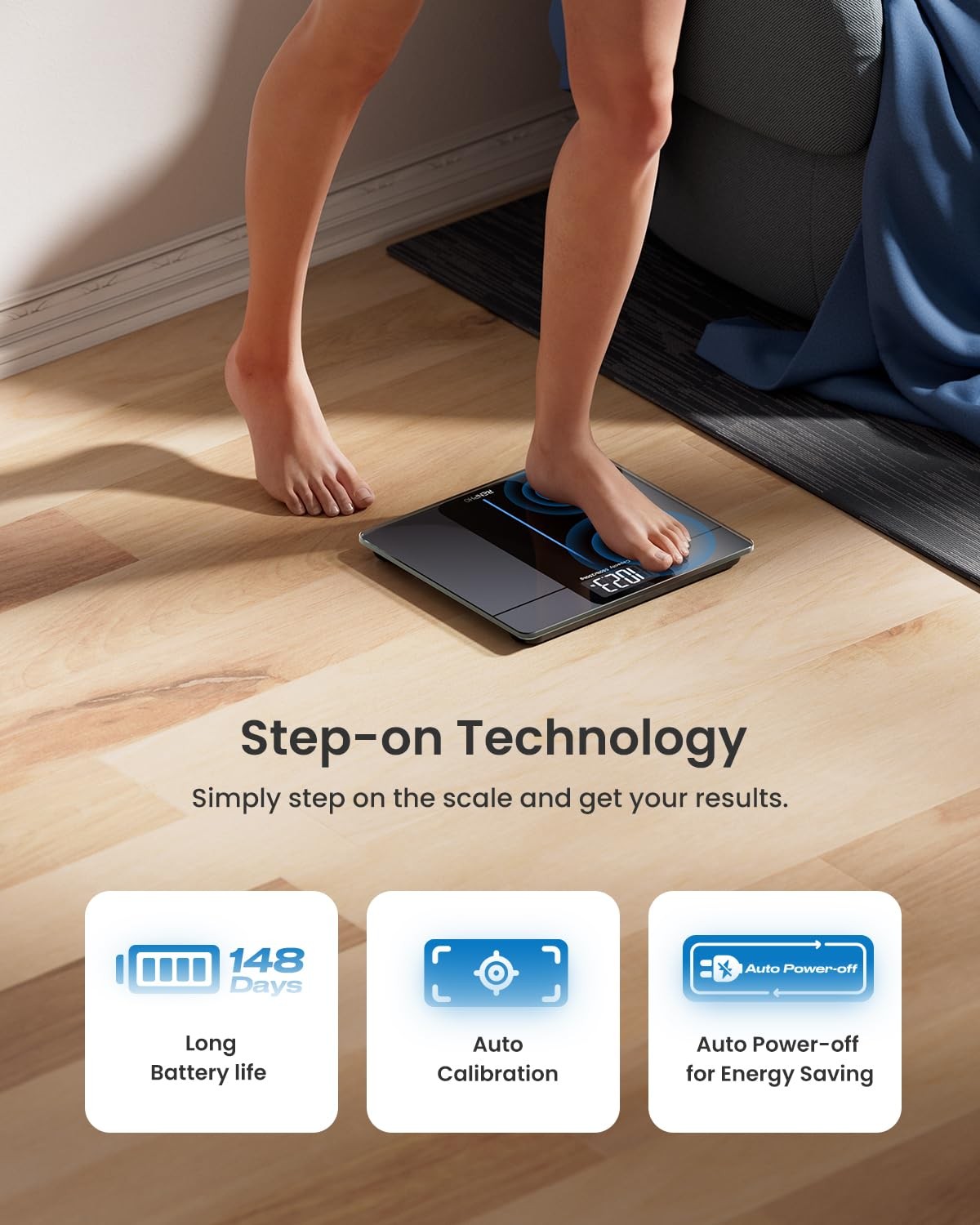 RENPHO Digital Bathroom Scale for Body Weight LCD Display Weighing Machine 550lb