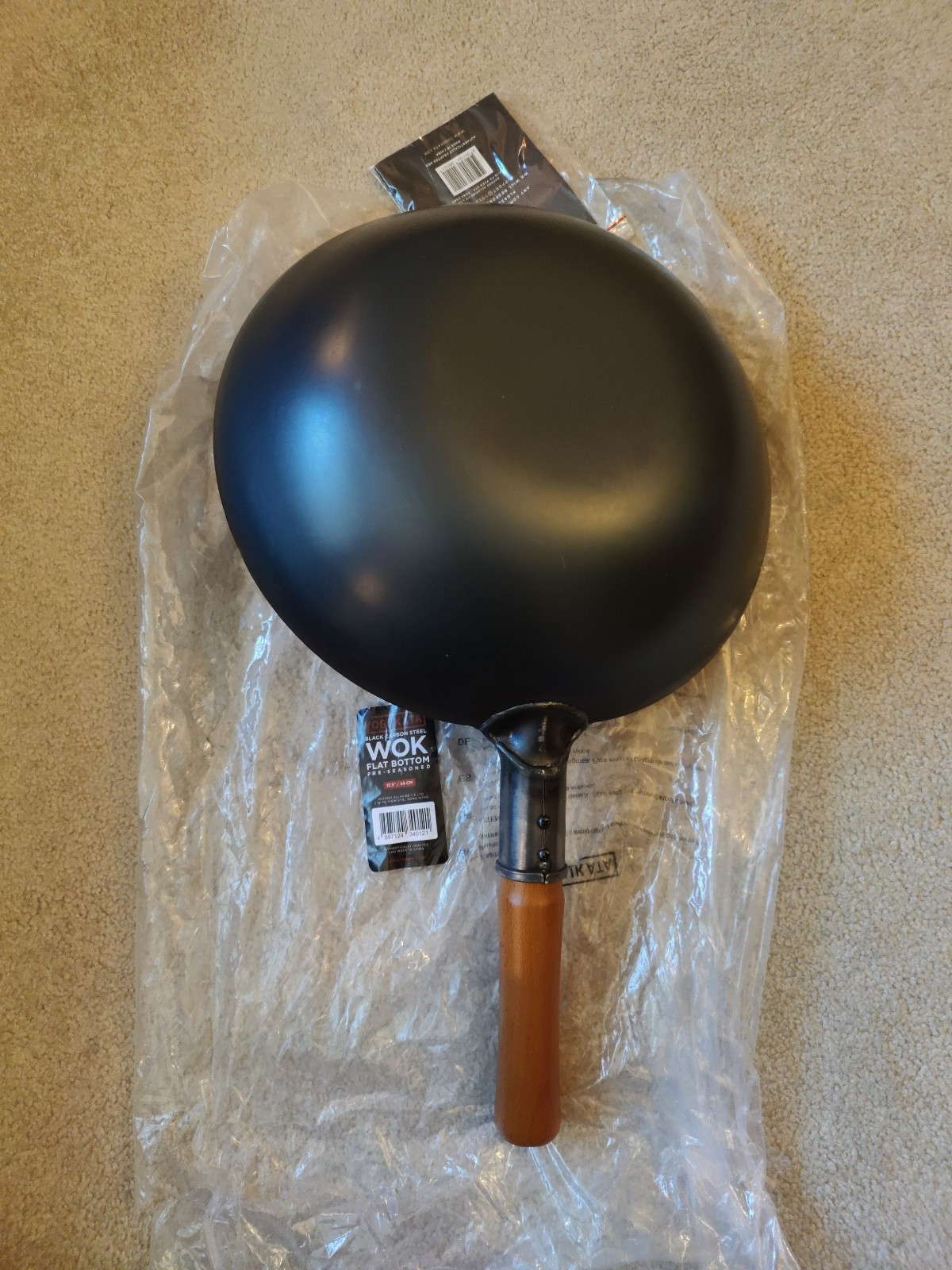 Yosukata 13.5" Carbon Steel Wok Pan - Flat Bottom - Excellent Condition