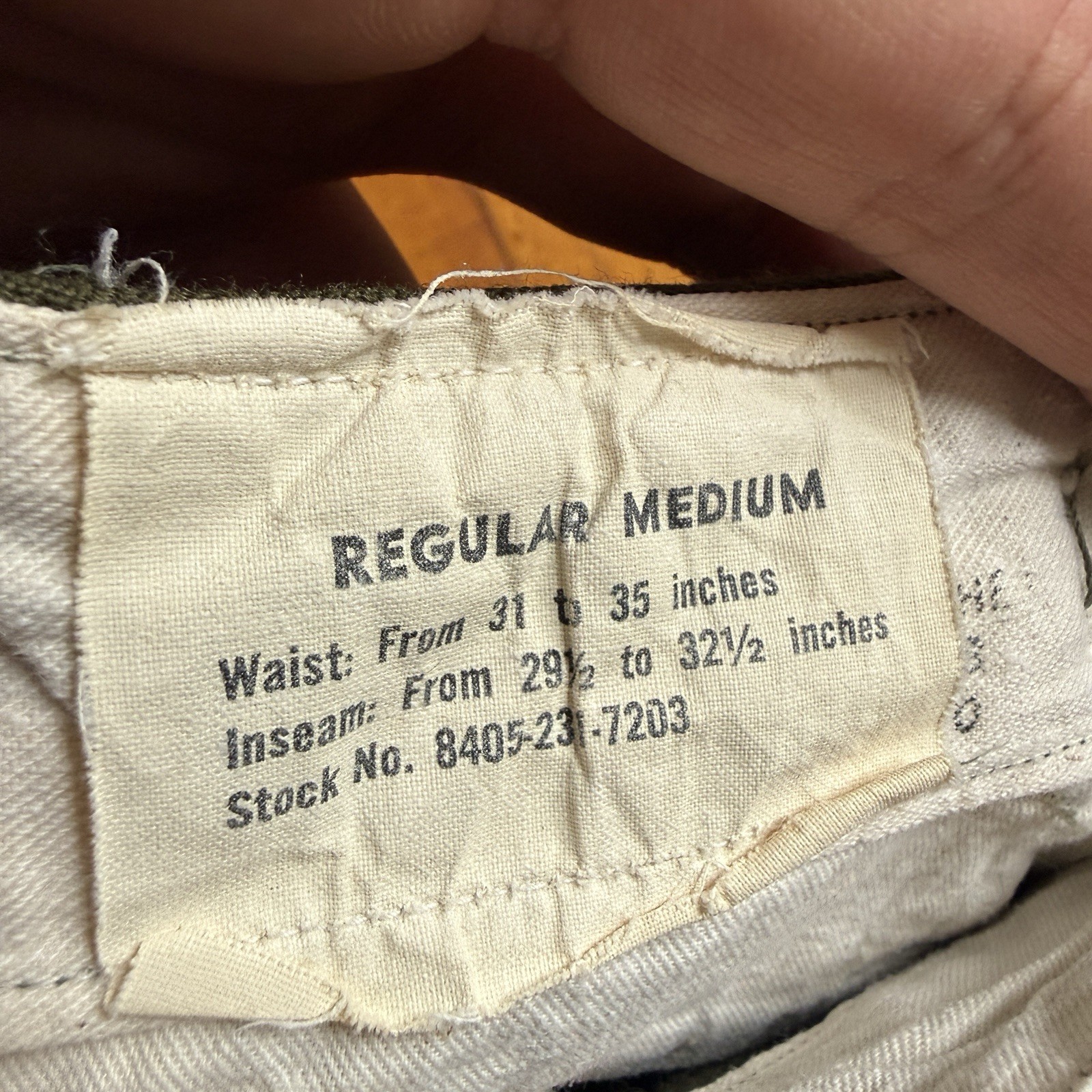 Vintage 1953 US Army M-1951 Wood Field Pants Trousers Reg MEDIUM Korean War Era