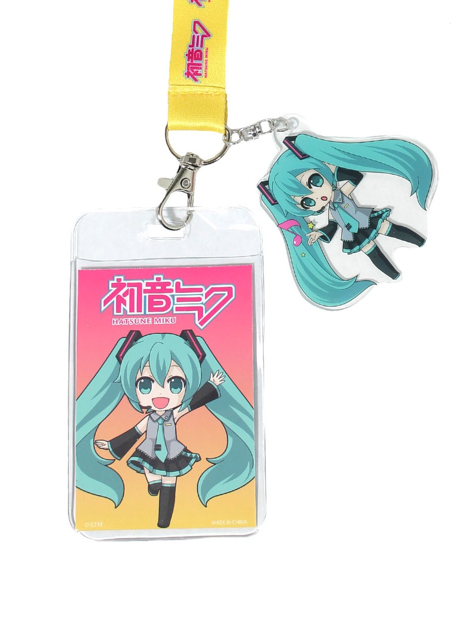 Hatsune Miku Crypton Voice ID Badge Holder Breakaway Lanyard w/ Acrylic Charm