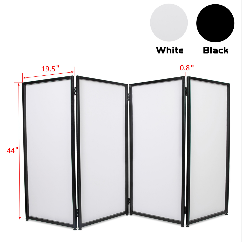 DJ Event Facade White/Black Scrim Metal Frame Booth +Travel Bag Case