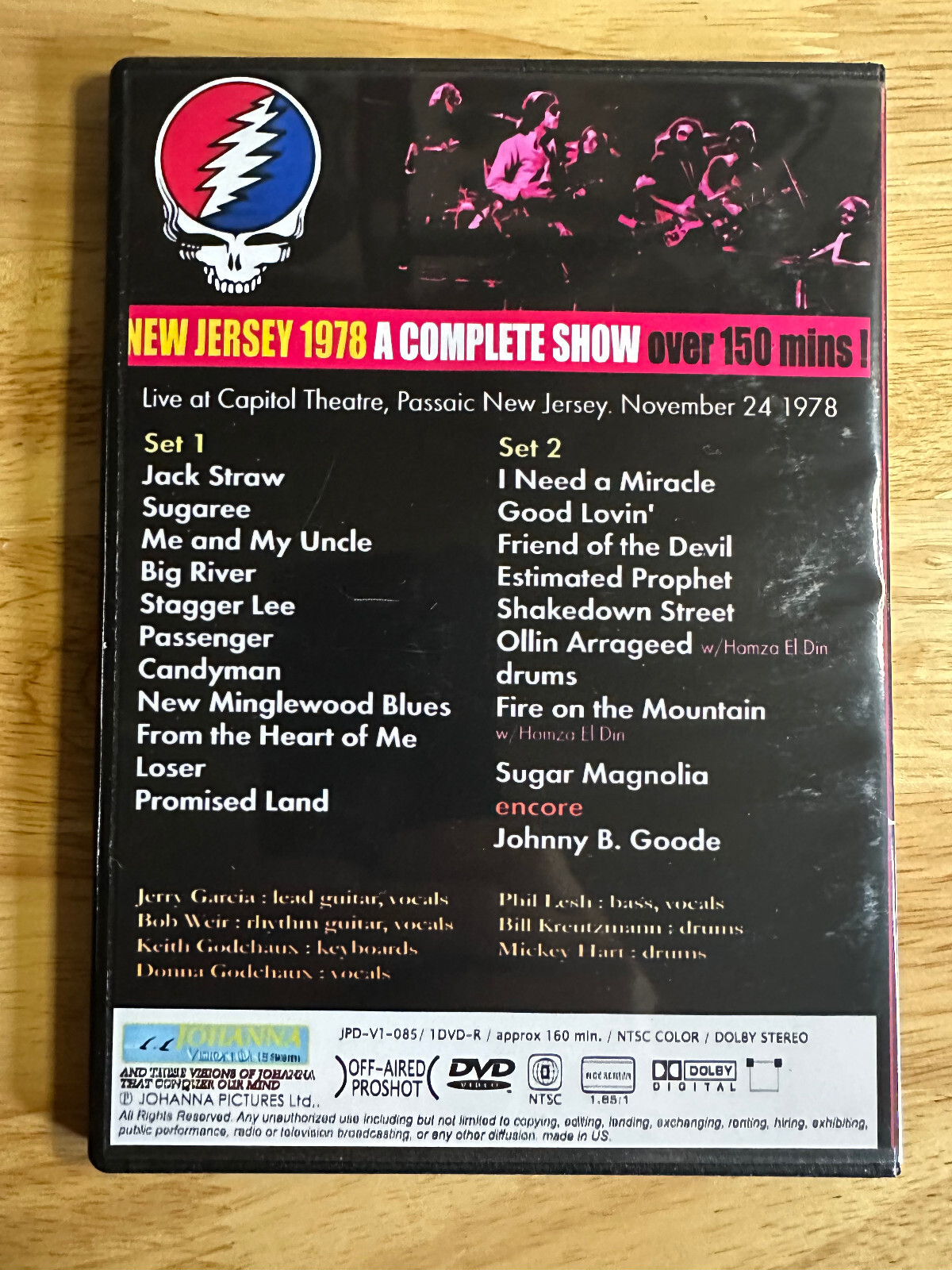The Grateful Dead - Capital Theatre 1978 Live DVD Jerry Garcia Bob Weir Lesh