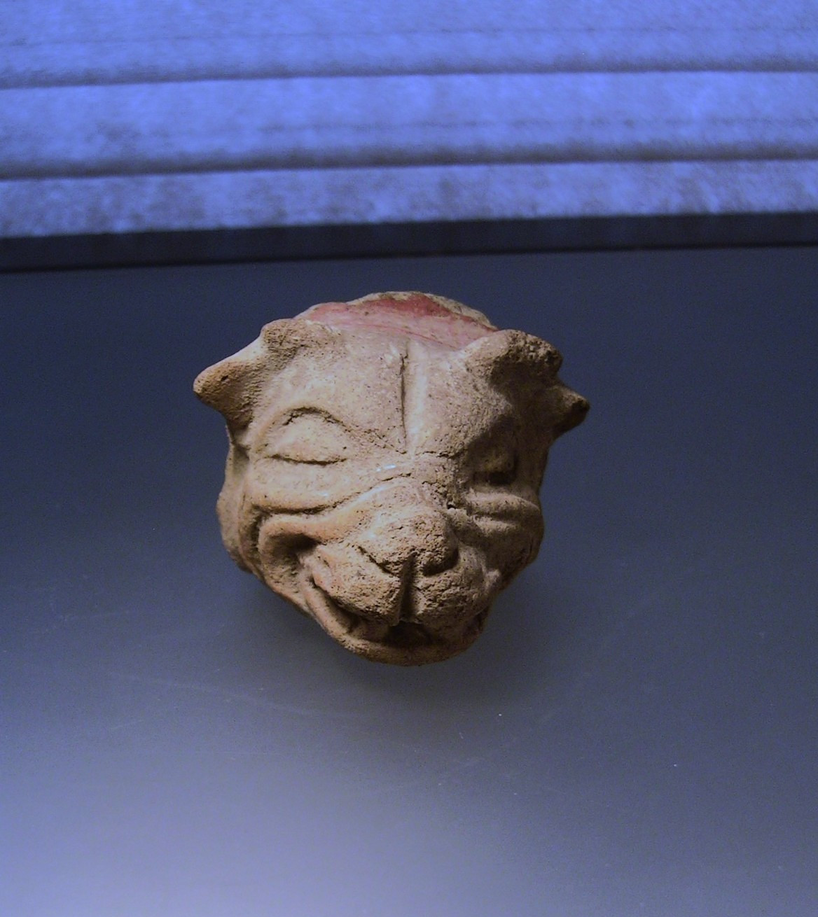Pre-Columbian Zoomorphic Jaguar Head Pottery Fragment