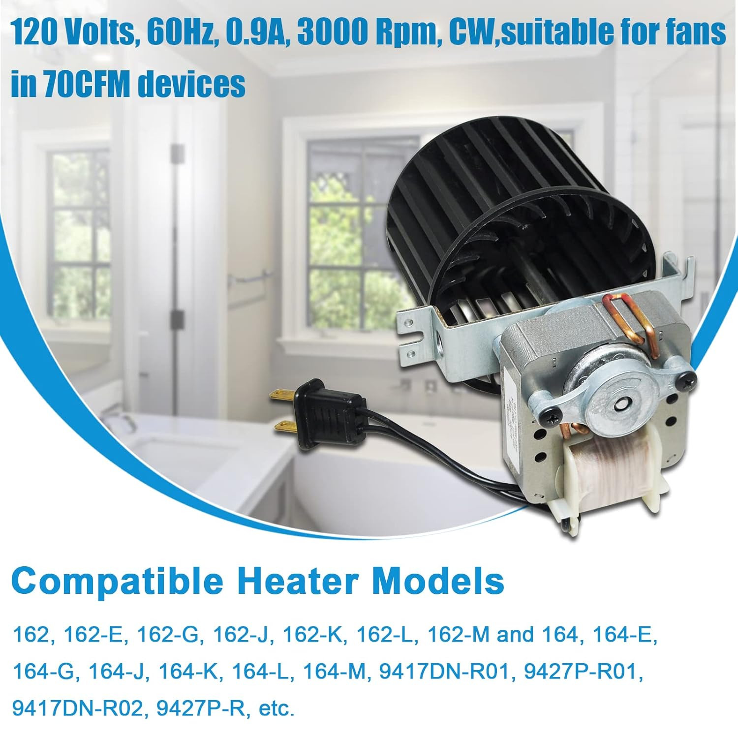 Upgraded Replacement Fan Blower Assembly S97009796 for Broan 162 & 164 Series