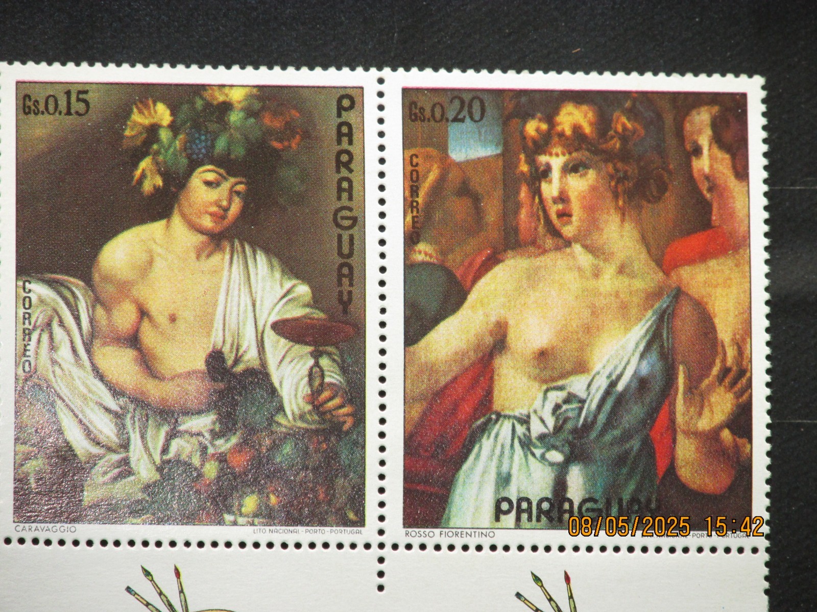 The listing:(2)Paraguay 1973 Vintage Women Famous Paintings Stamp-MNH-See Photos