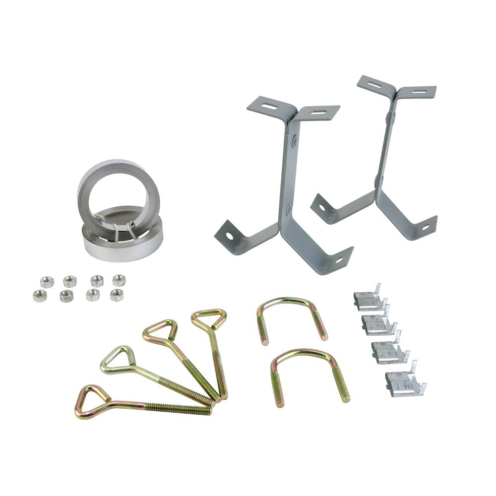 Chimney Antenna Mount Kit, Y-Type Brackets, 18ft Steel Straps, Bolts, & Clamps