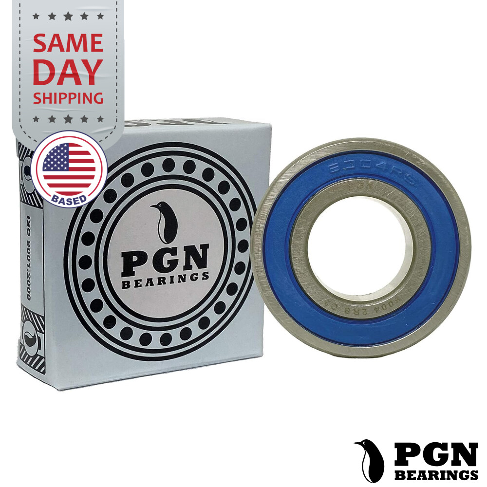 (10) 6004-2RS Premium Rubber Seal Ball Bearing C3 EMQ, 20x42x12, 6004 2RS 6004rs