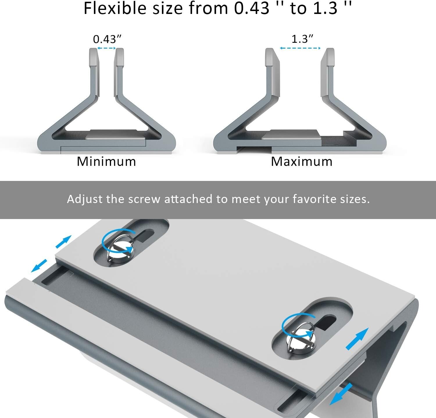 Vertical Aluminum Laptop Holder Desktop Stand with Adjustable Dock, 3 COLOR